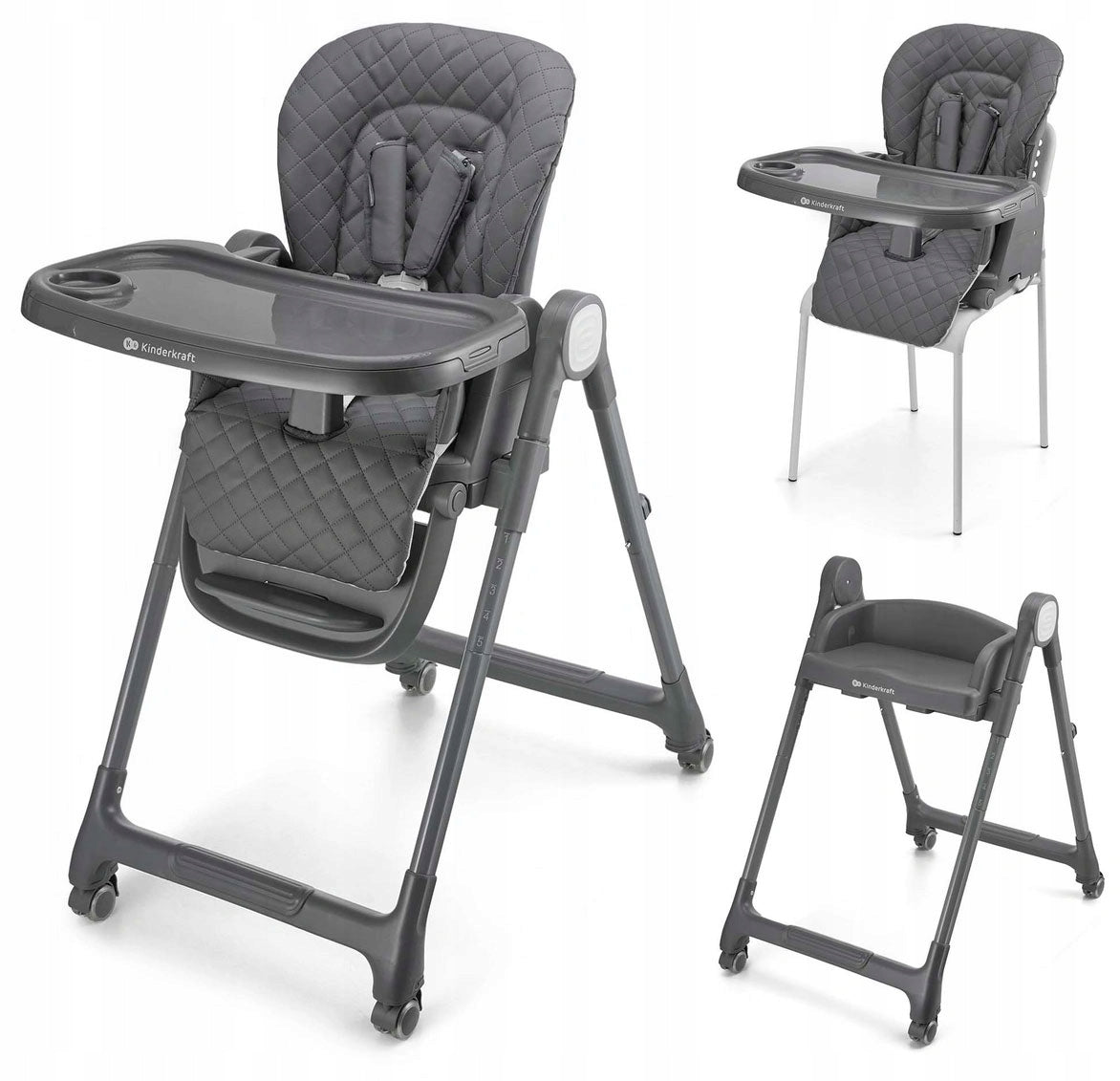 Kinderkraft Tulo Highchair 3in1 For Feeding Baby Chair | Grey