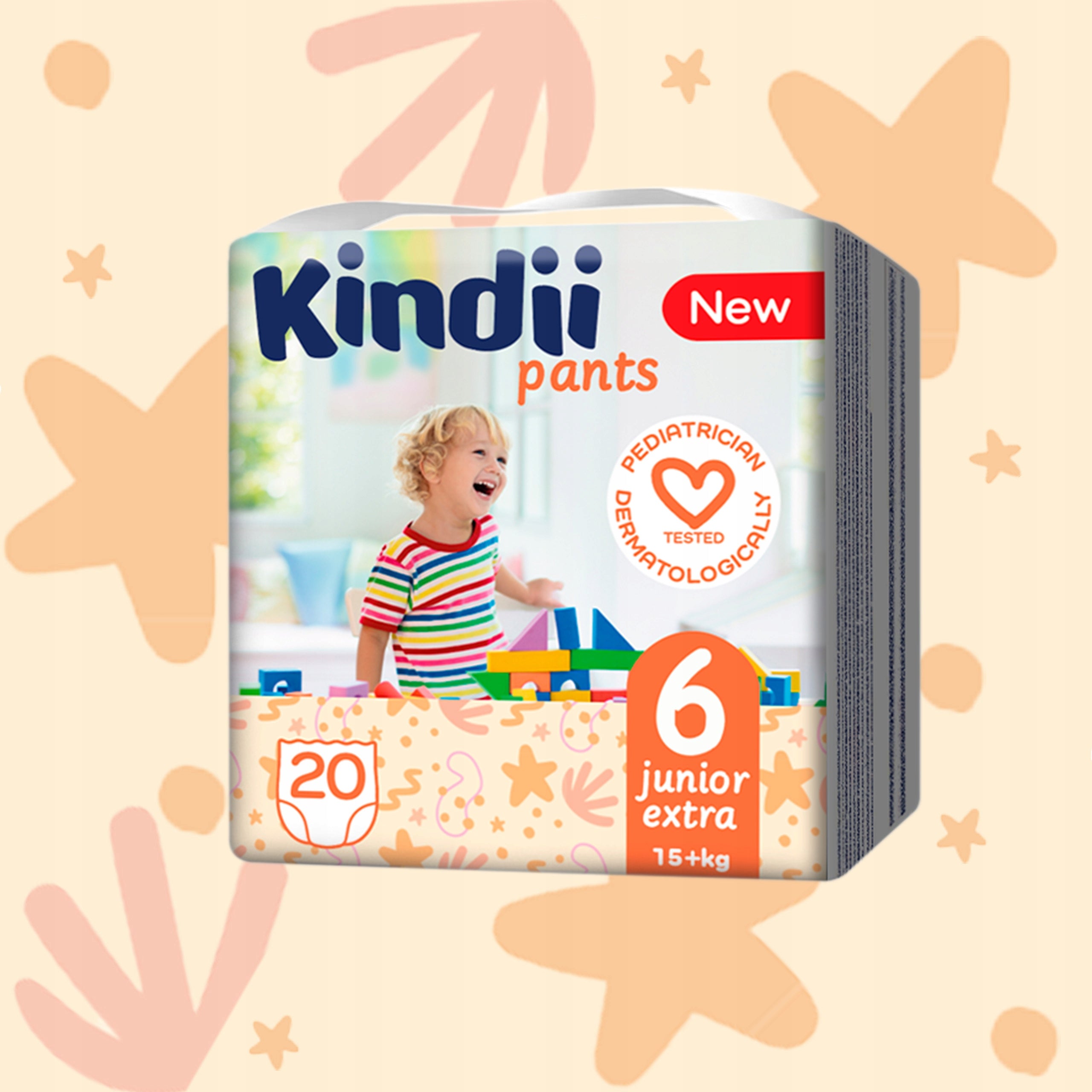 Kindii Absorbent diapers junior extra size 6 (15+ kg) 20 pieces x 3 Brand Kindii