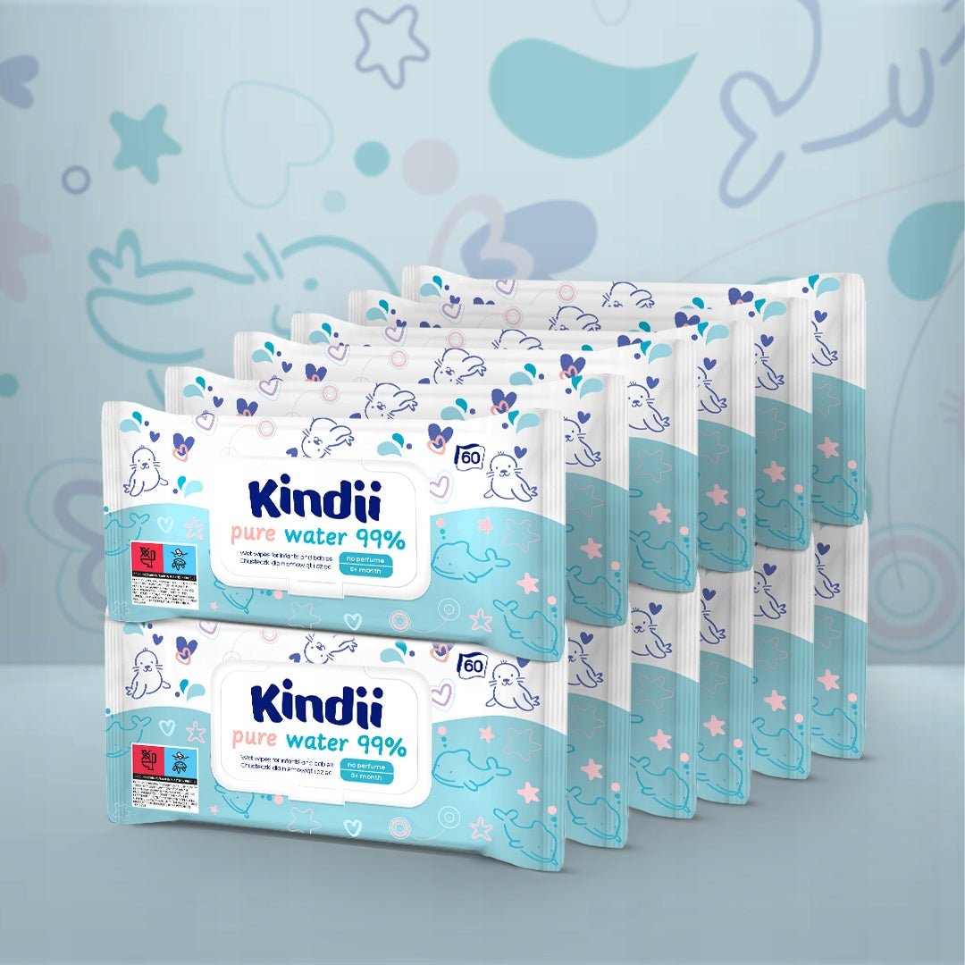 Kindii pure water wet wipes 12x60 pieces Medical device no