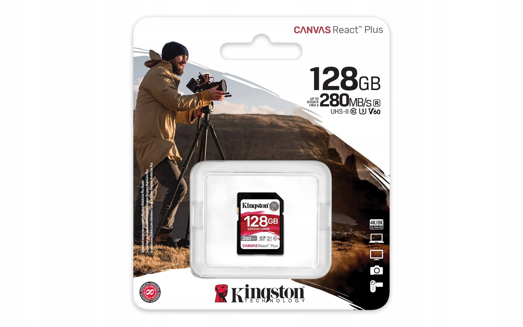Kingston Canvas React Plus 128GB microSDXC Memory Card Manufacturer Kingston