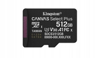 Kingston Canvas Select+ G3 512GB MicroSDXC Memory Card SDCS3/512GBSP