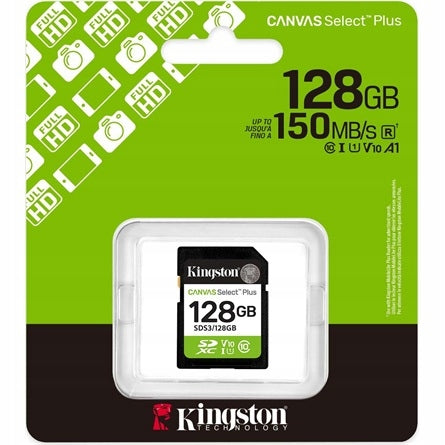 Kingston Canvas Select Plus 128 GB Memory Card Manufacturer code SDS3/128GB