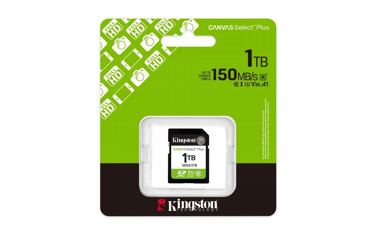 Kingston SD Memory Card 1TB Canvas Select Plus Gen3 150MB/s Manufacturer Kingston