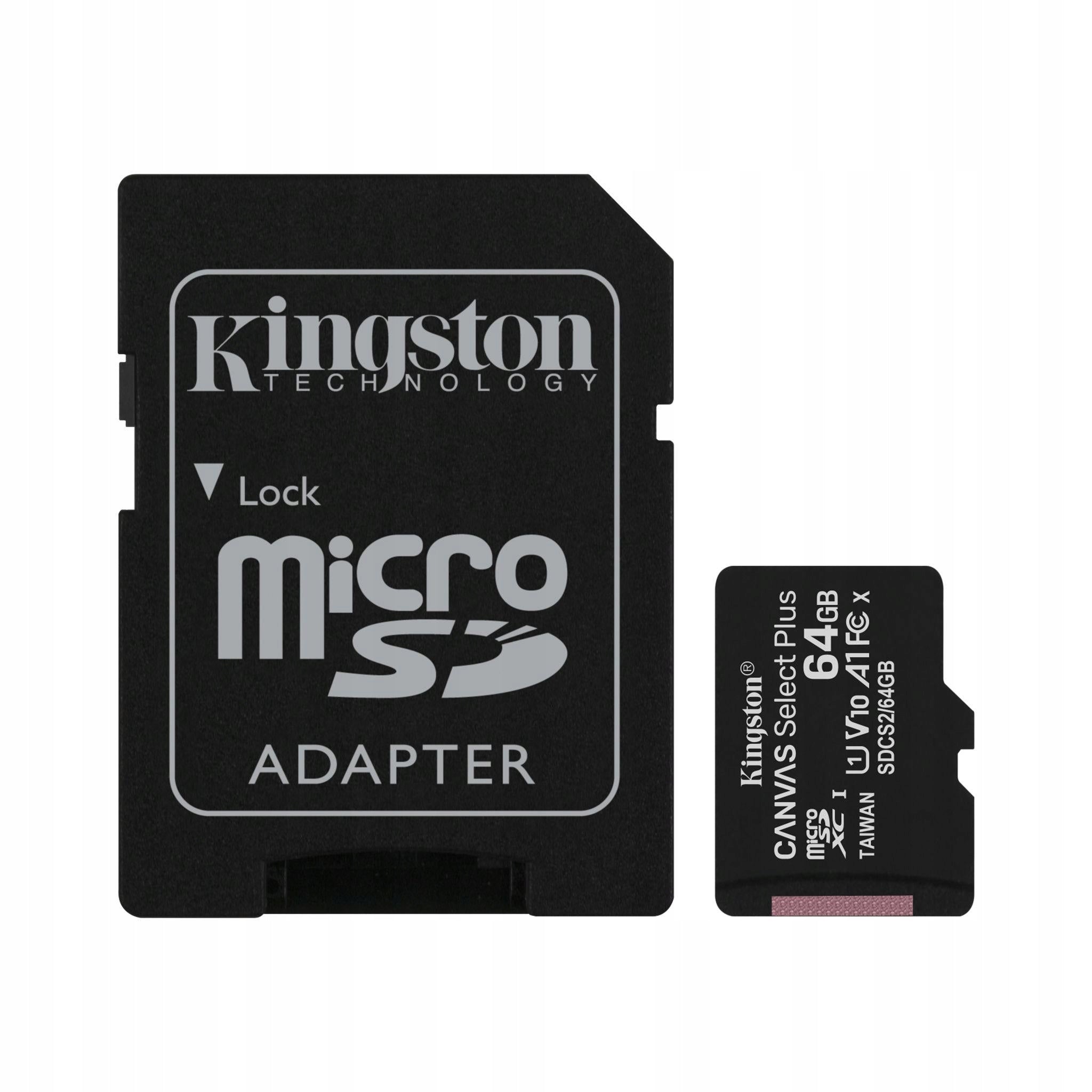 Kingston SDCS2/64GB Memory Card Canvas Plus 64GB microSDXC 100MB/s Packaging status original