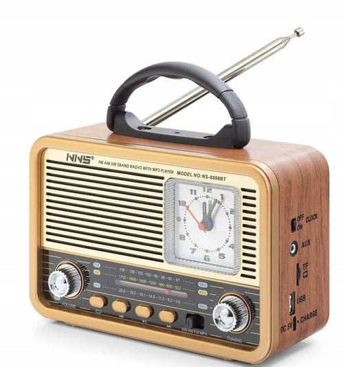 Kitchen Clock Radio Portable FM Rechargeable with Bluetooth USB Packaging status original