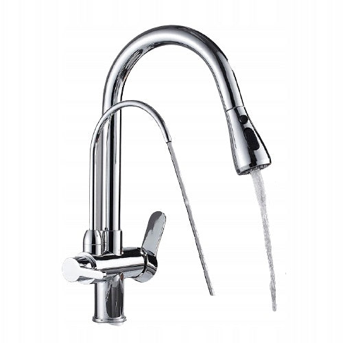 Kitchen Faucet Three-Way CHROME for Filter PULL-OUT SPOUT WW