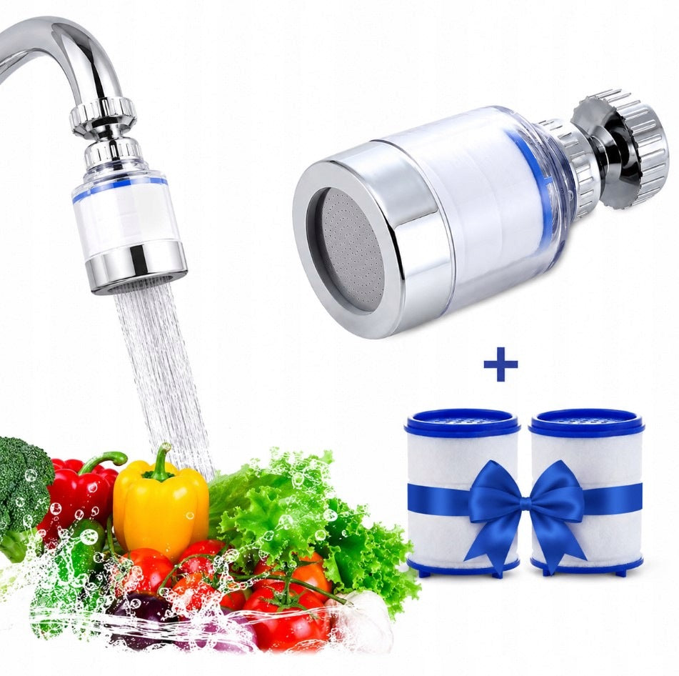 Kitchen Faucet Water Filter Rotary + 2 Replacement Filter Cartridges