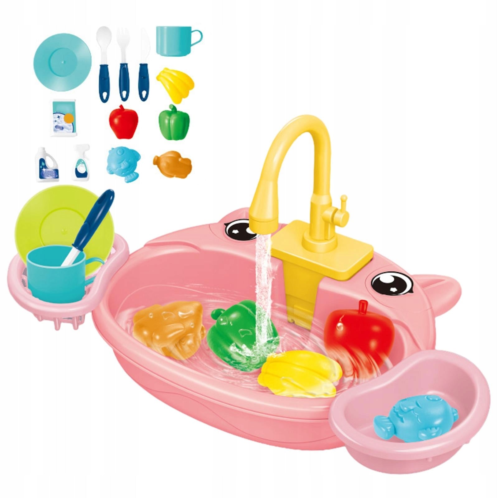 Kitchen Sink Toys Cleaning Plastic with Running Water for Role Pink Pig Brand no brand