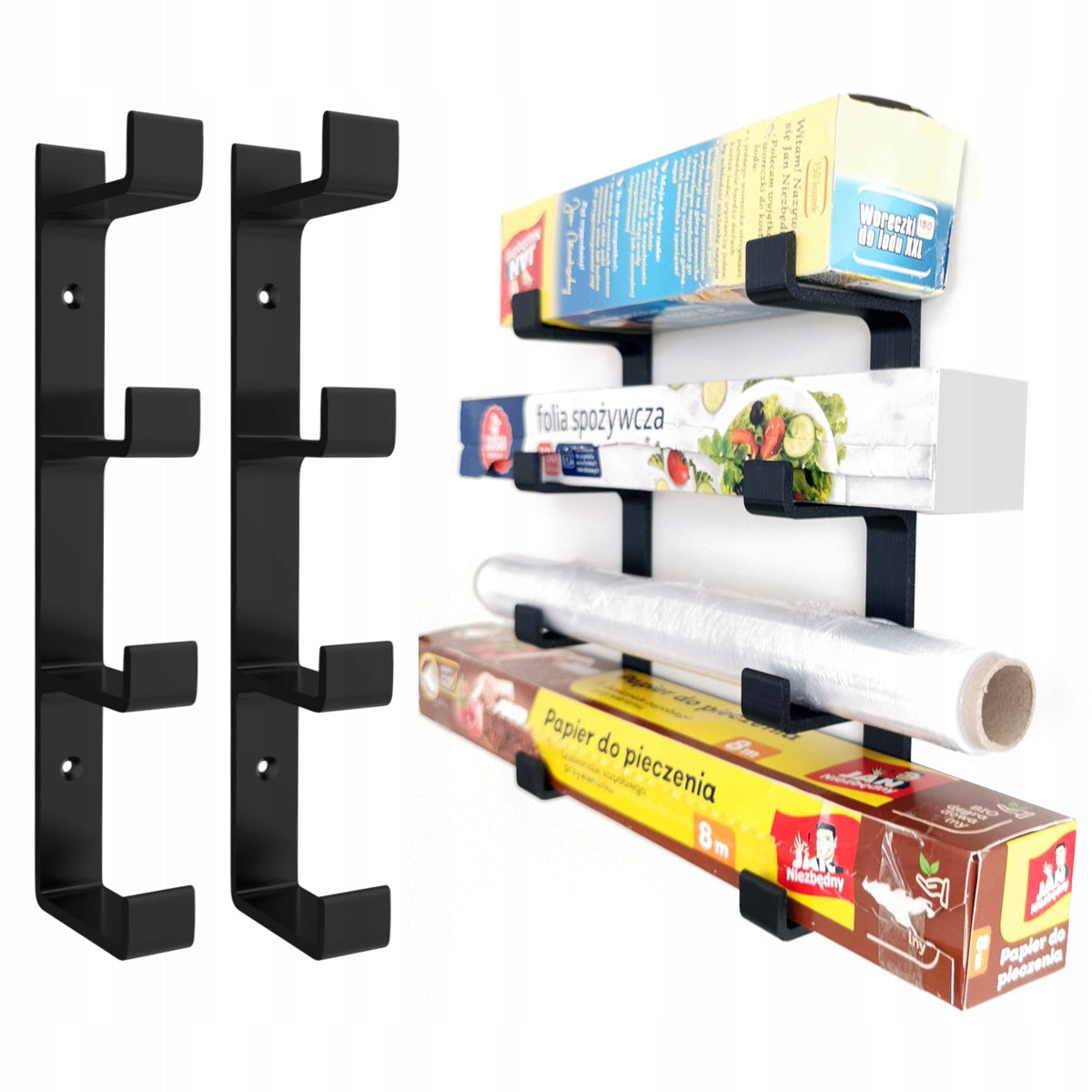 Kitchen holder BLACK - organizer for foil, baking paper