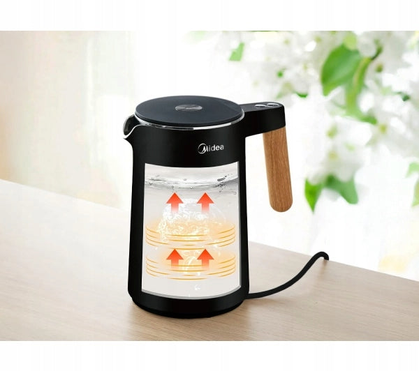 Kitchen kettle Midea MK-HE1533BK 1,5L 2200W Temperature control Dominant color black