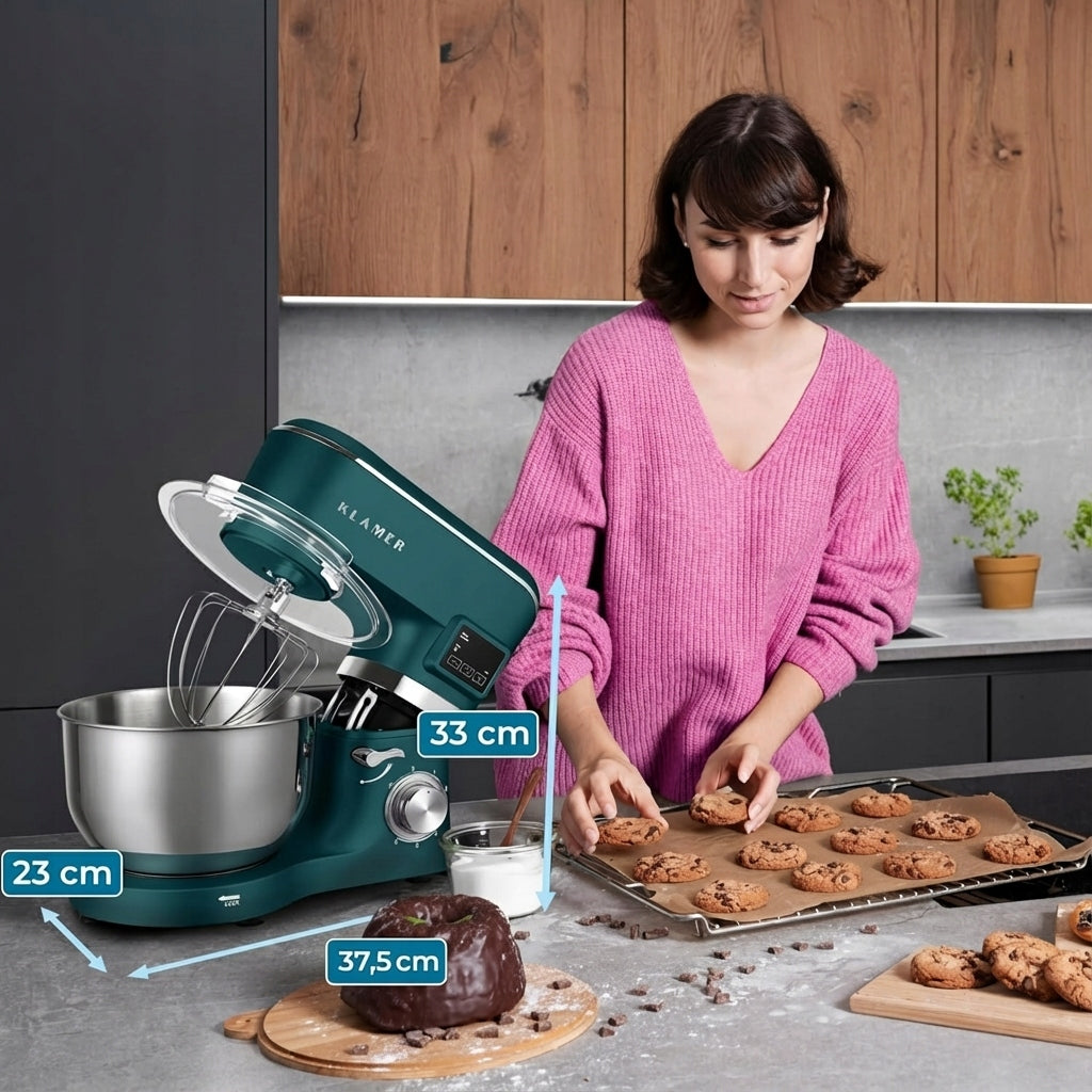 Kitchen mixer KLAMER Classic 1400 W – stainless steel bowl 5,5 l, na Packaging status original