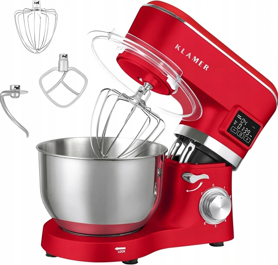 Kitchen mixer KLAMER Classic 1400 W – stainless steel bowl with a capacity
