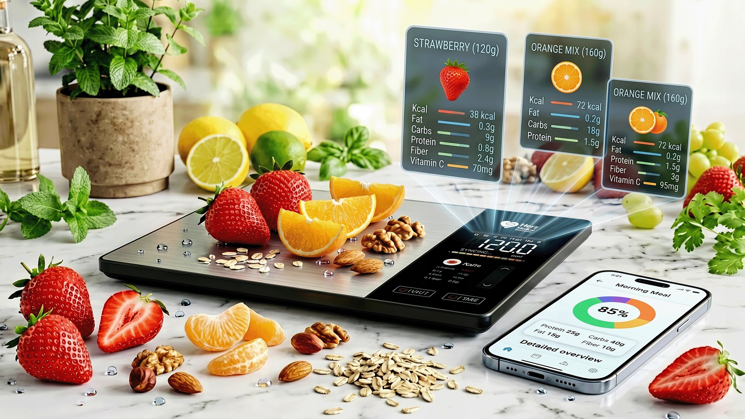 Kitchen scale electronic precision LED display 5kg battery operated 1g Brand Herz Medical Instruments