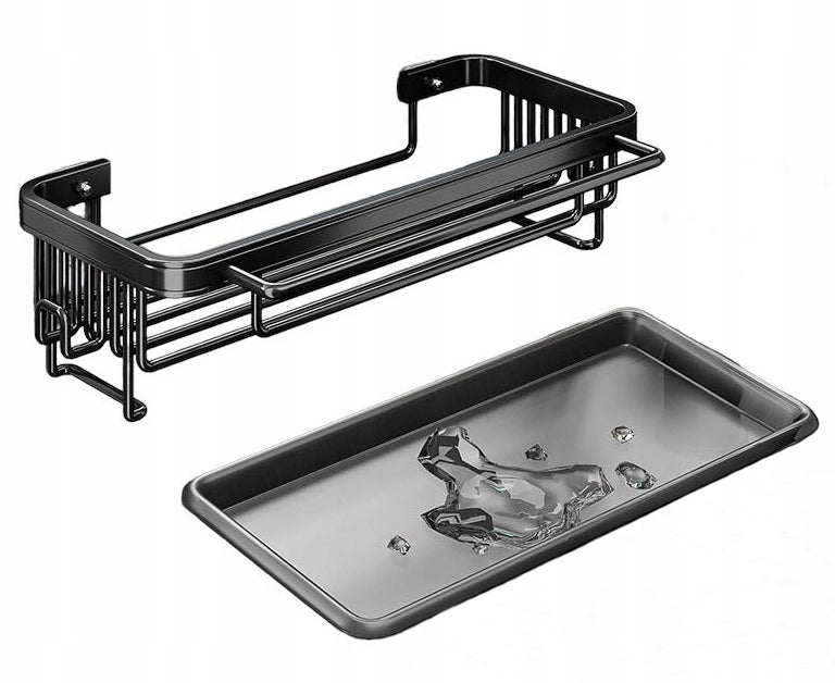 Kitchen shelf hanging organizer drainer black