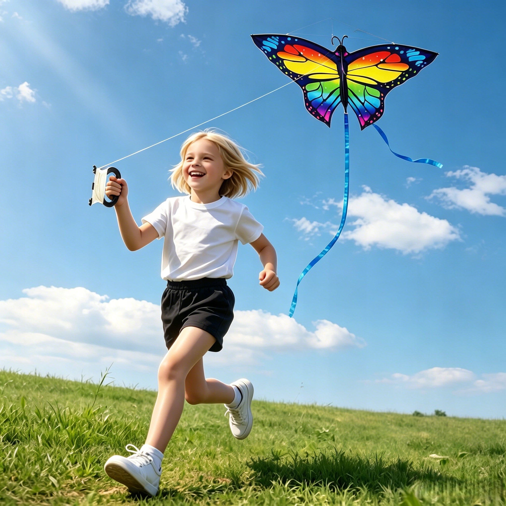 Kite rainbow butterfly146x50cmlongtail4m for children and adults beach park Manufacturer code WW-FZ