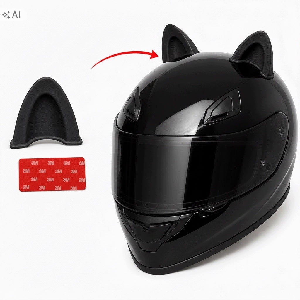 Kitten Ears For Motorcycle Helmet Sticky 3M Black 2 Pieces Manufacturer's catalog number Uszy do Kasku Czarny 2x