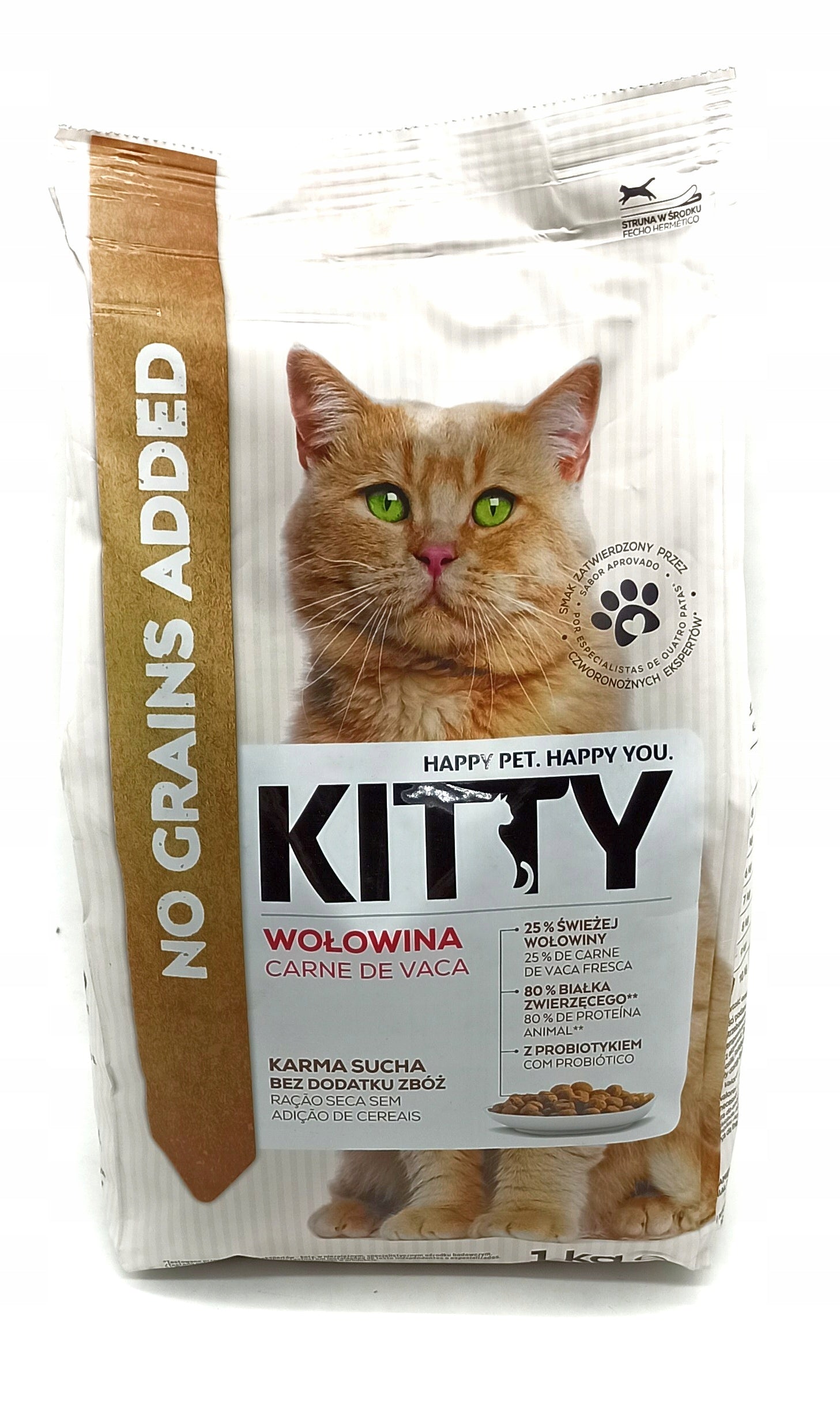 Kitty Dry Cat Food Beef Grain Free 1kg
