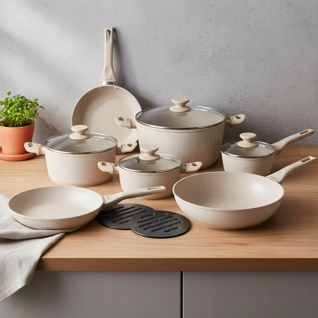Klausberg KB-7959 Set of pots 12 el. marble induction Gas Beige Set Packaging status original