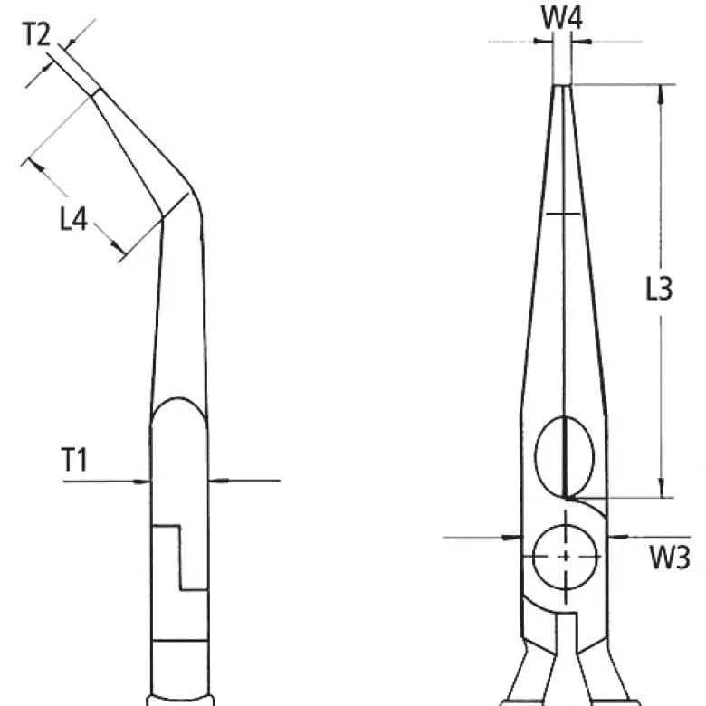 Klieste KNIPEX 26 26 200, 200mm, polgulate, zahnute, uzke, CrV, VDE 1000V Kind elongated pliers