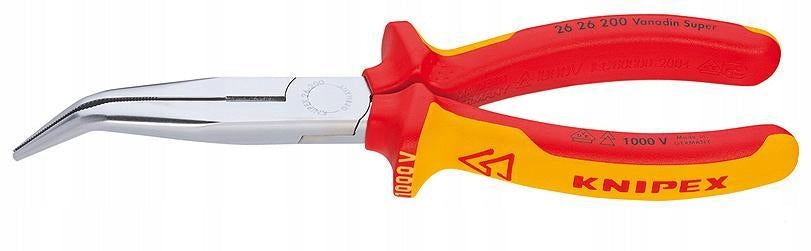 Klieste KNIPEX 26 26 200, 200mm, polgulate, zahnute, uzke, CrV, VDE 1000V