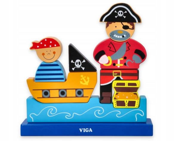 Mediniai magnetiniai blokai Viga Piratų rinkinys 10 d