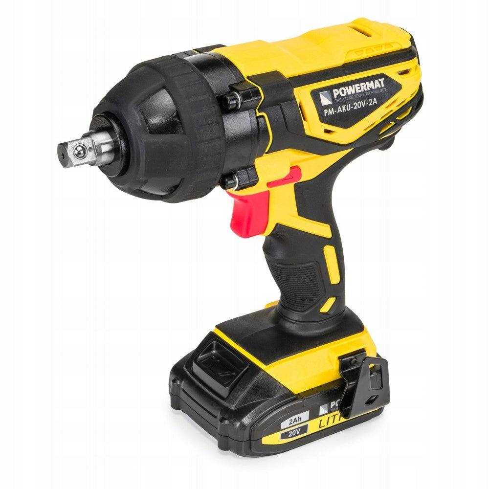Akumuliatorinis smūginis veržliasukis PowerMat 1/2" 20V-2Ah