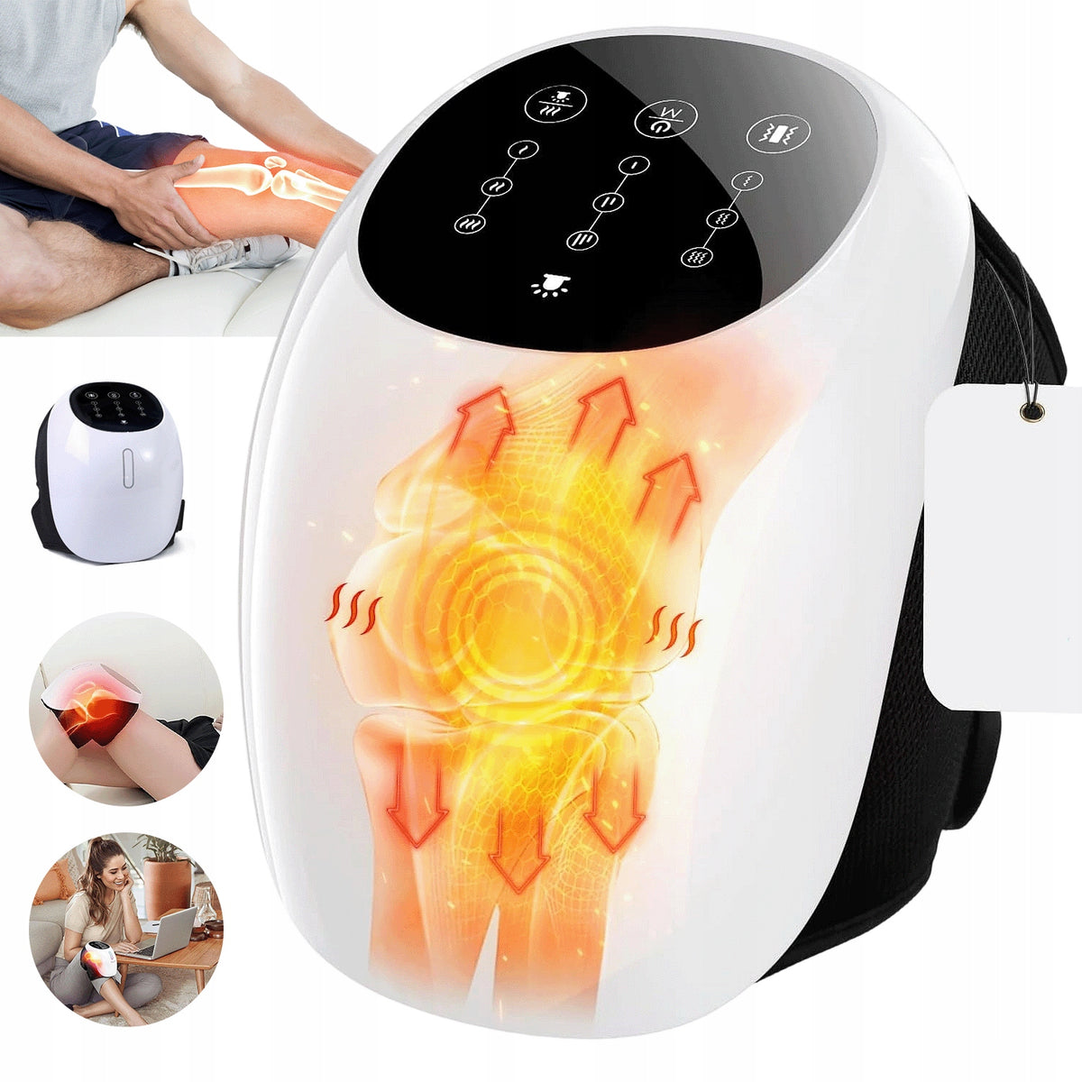 Knee Massager 3 Massage Modes With Adjustable Strap 48cm For Parents