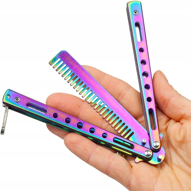 Knife BSH Butterfly Training Comb Rainbow Fade Latch N467C