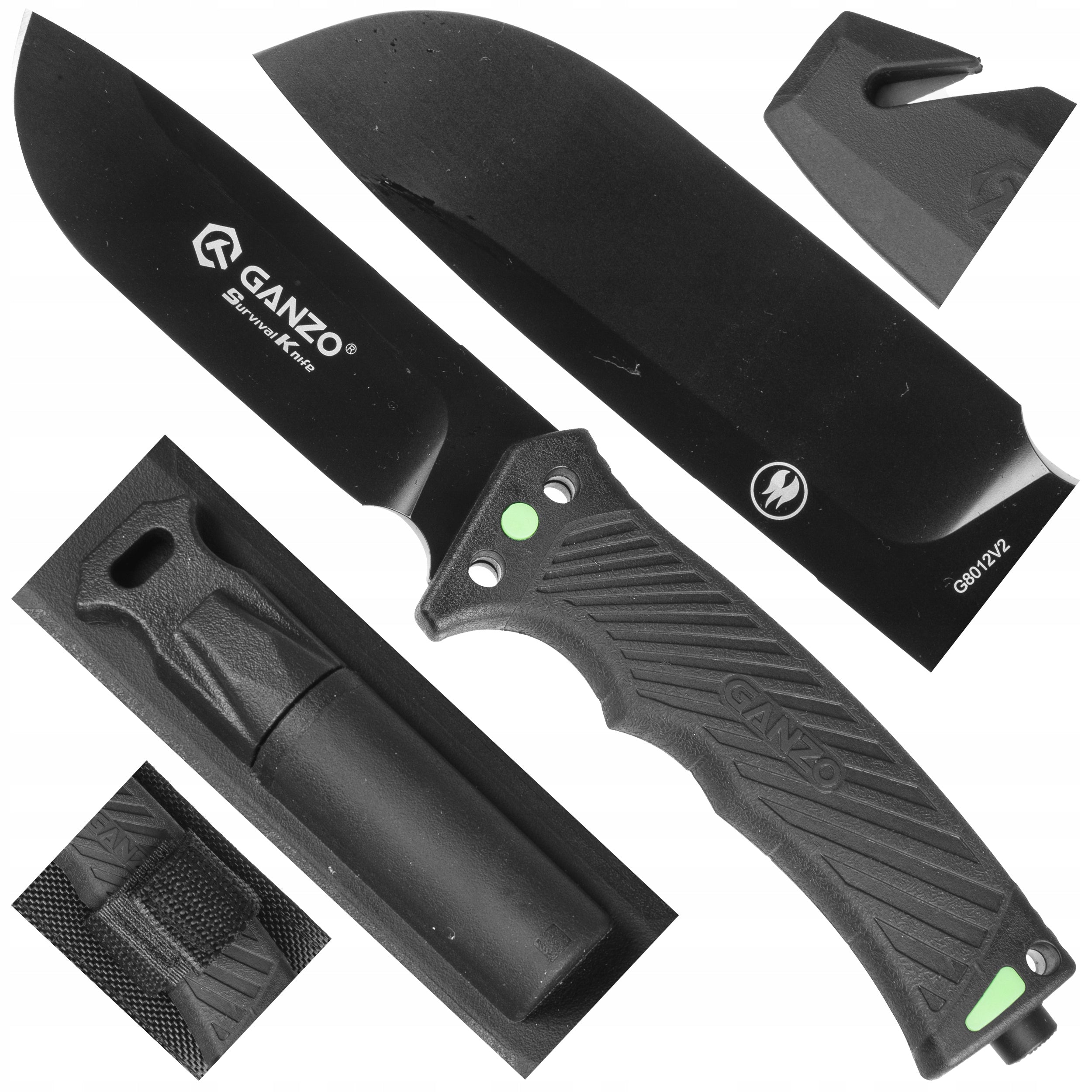 Knife bushcraft Ganzo G8012V2-BK