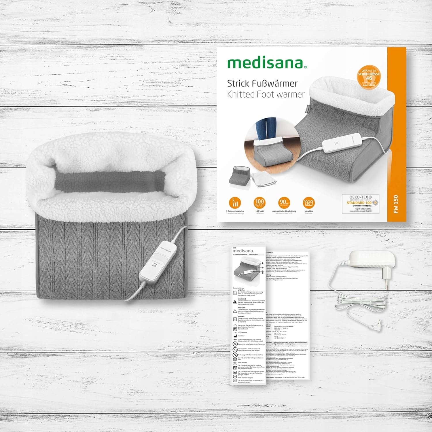 Knitted Foot Heater Medisana FW 150P DRIED 3 DEGREES TEMPERATURE EAN (GTIN) 0098907654648