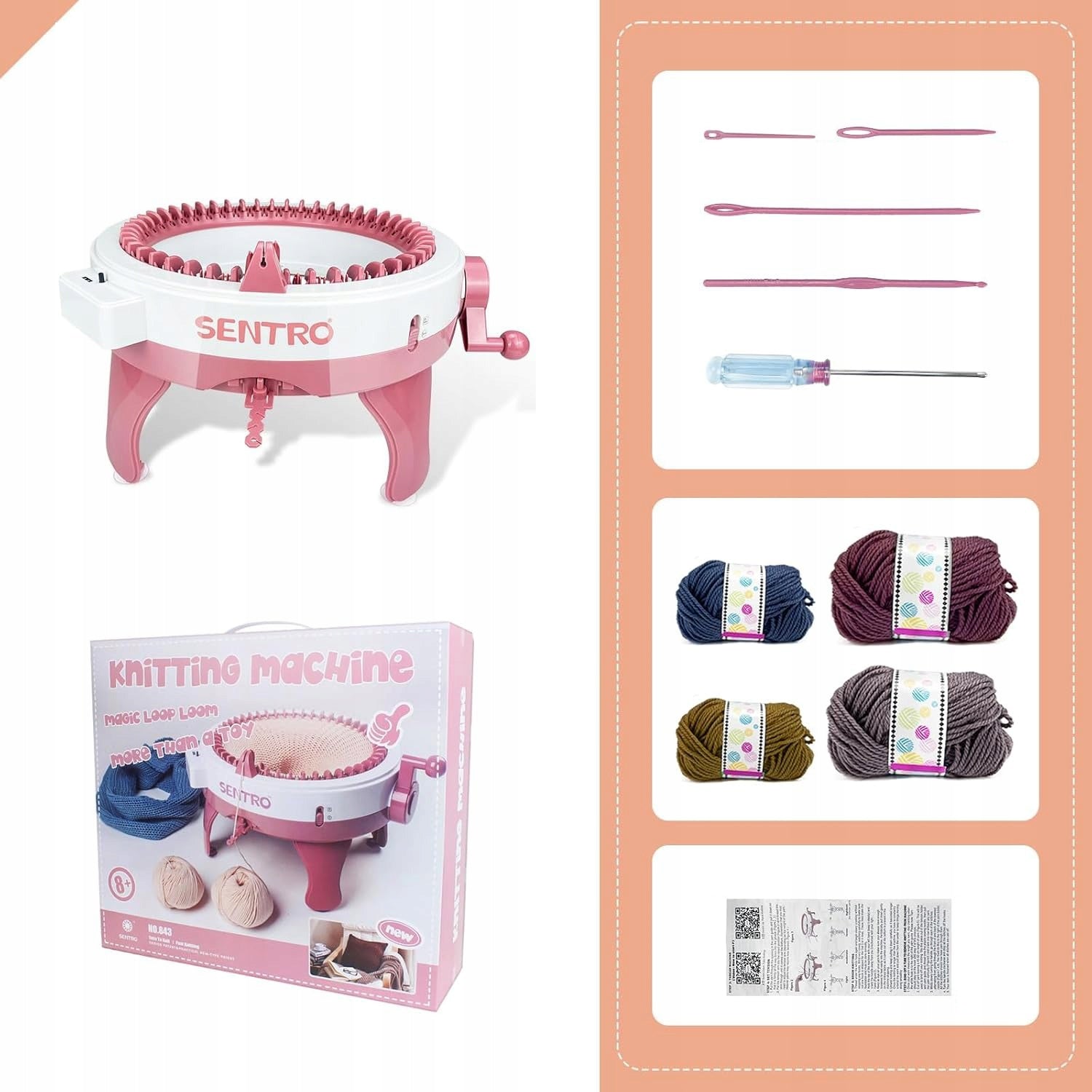 Knitting machine for knitting weaving spindle 48 needles Model TS-HM-144