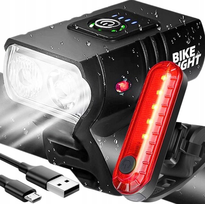 Koanni Bike Lighting Kit Black Rechargeable LED 1000 lm 6 Modes Manufacturer code Rowerowa ALLKOB P+T