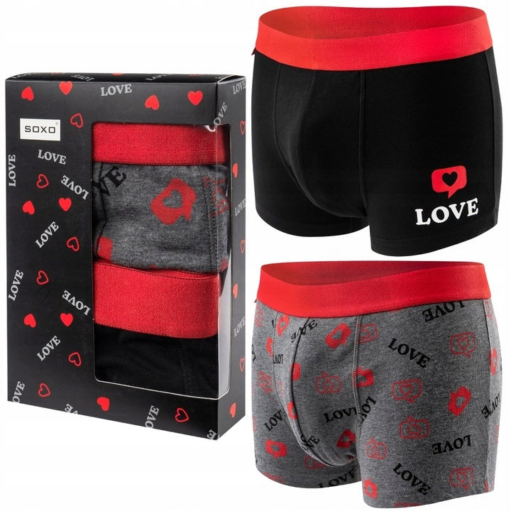 Ein Set mit 2x SOXO-Baumwollboxern als Geschenk für ihn