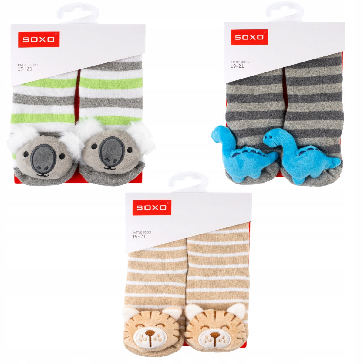 Sockenset für Babys Soxo, verschiedene Farben, 3-tlg.