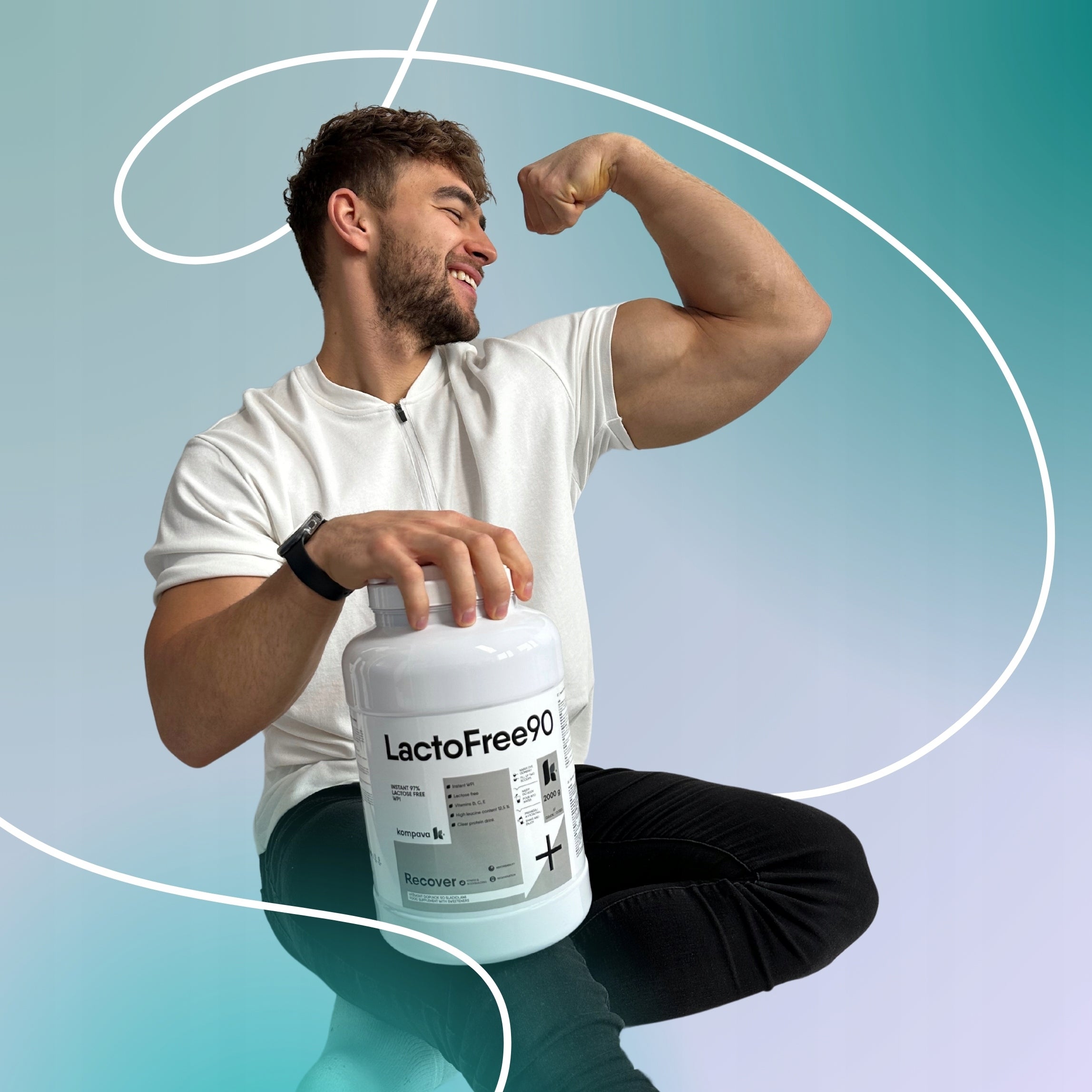 Kompava LactoFree 90 Protein Lactose Free Protein for Muscle Growth 500g/16por Expiration date at least 1 year from the date of purchase