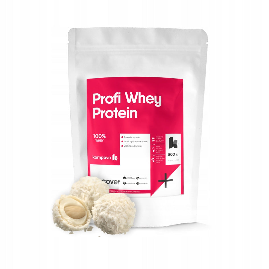 Kompava Profi WHEY Protein, 100% protein for muscle regeneration 500g/16por