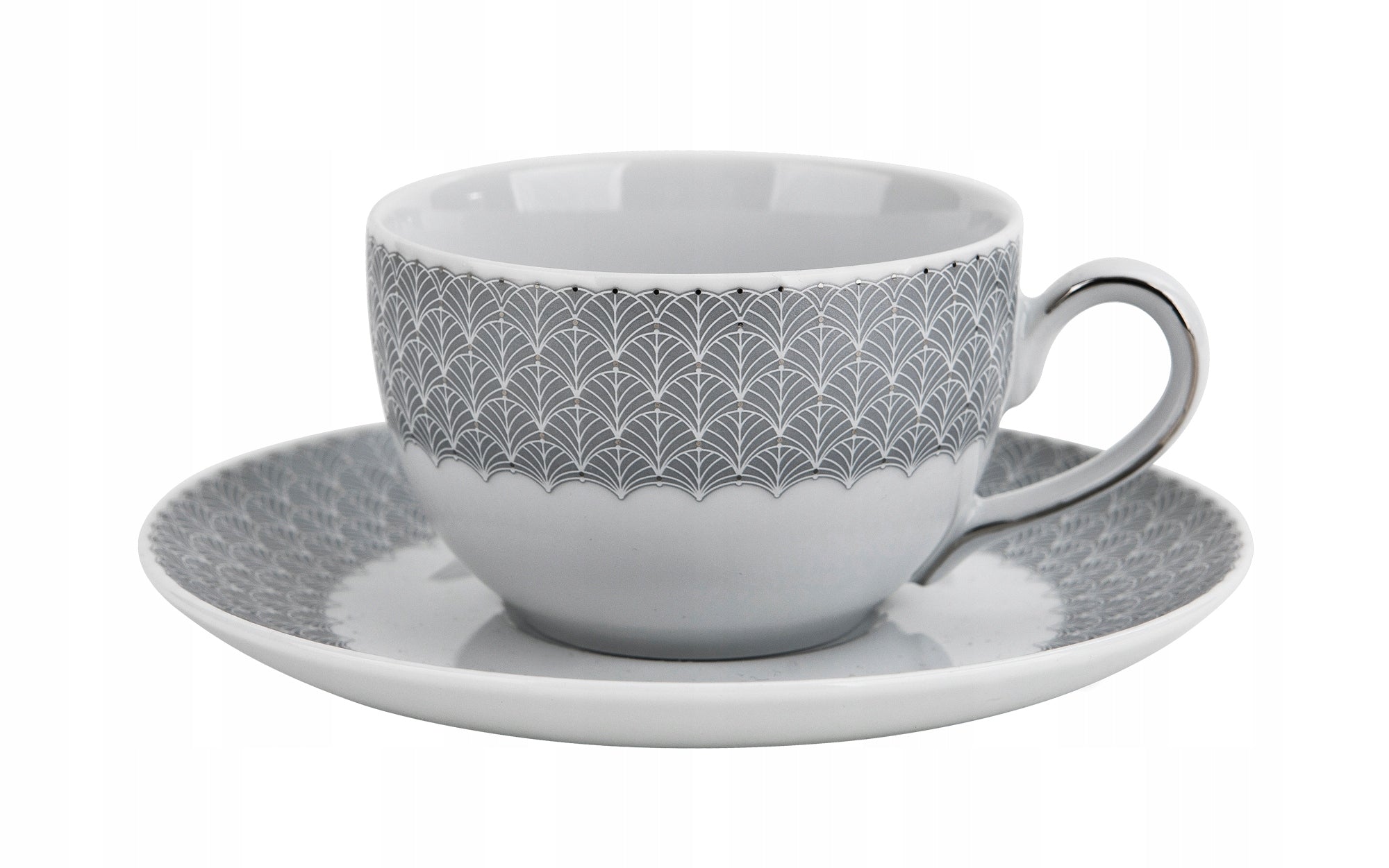 Ćmielów puodelių su lėkštutėmis rinkinys, 12 vnt.