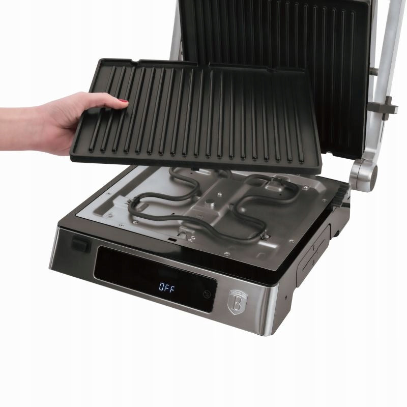Kontaktní gril elektrický s nepřilnavým povrchem 2000 W Stainless Steel BH- Brand Berlinger Haus