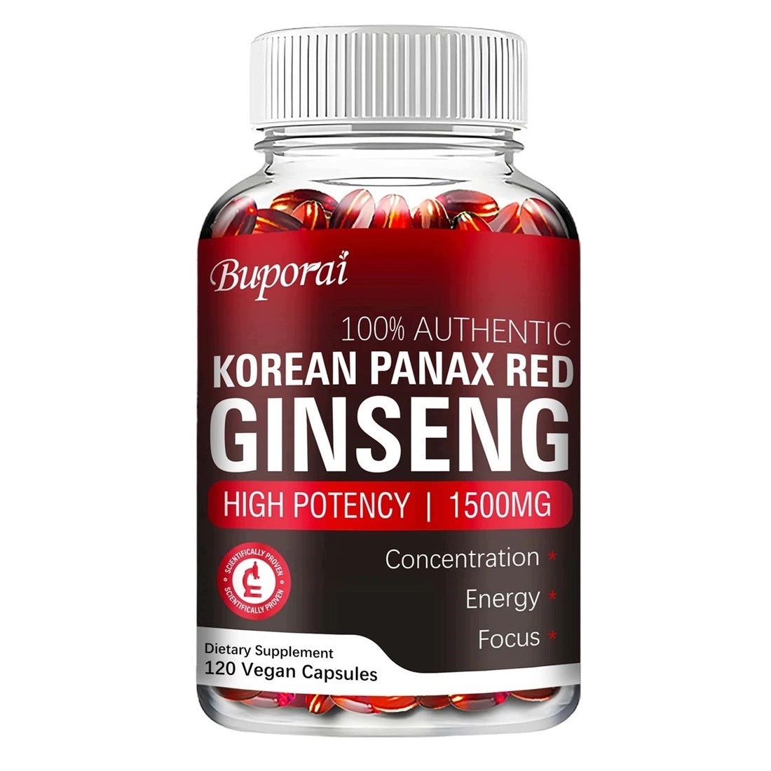Korean red ginseng (Panax) – supports energy, concentration, strength m