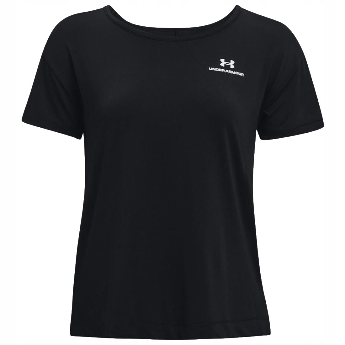 Sportiniai marškinėliai moterims Under Armour Rush Energy Core W 1365683-001, juodi