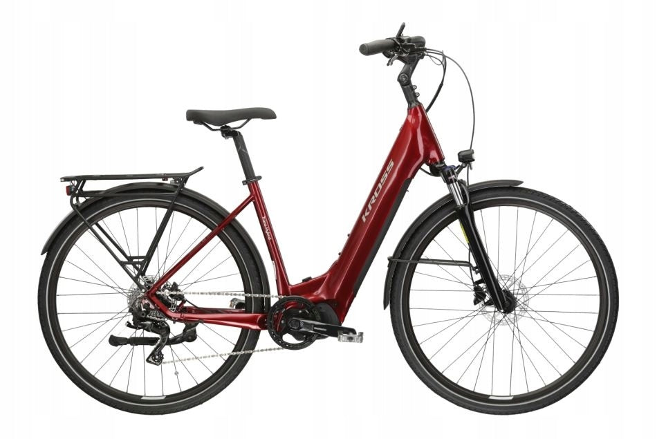 Kross Trans Hybrid LS 3.0 Step-Through 28" XL Ruby/Silver Foldability self-assembly, adjustable