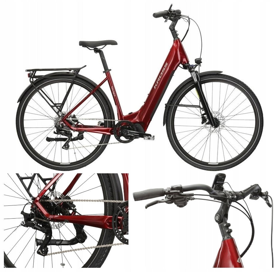 Kross Trans Hybrid LS 3.0 Step-Through 28" XL Ruby/Silver