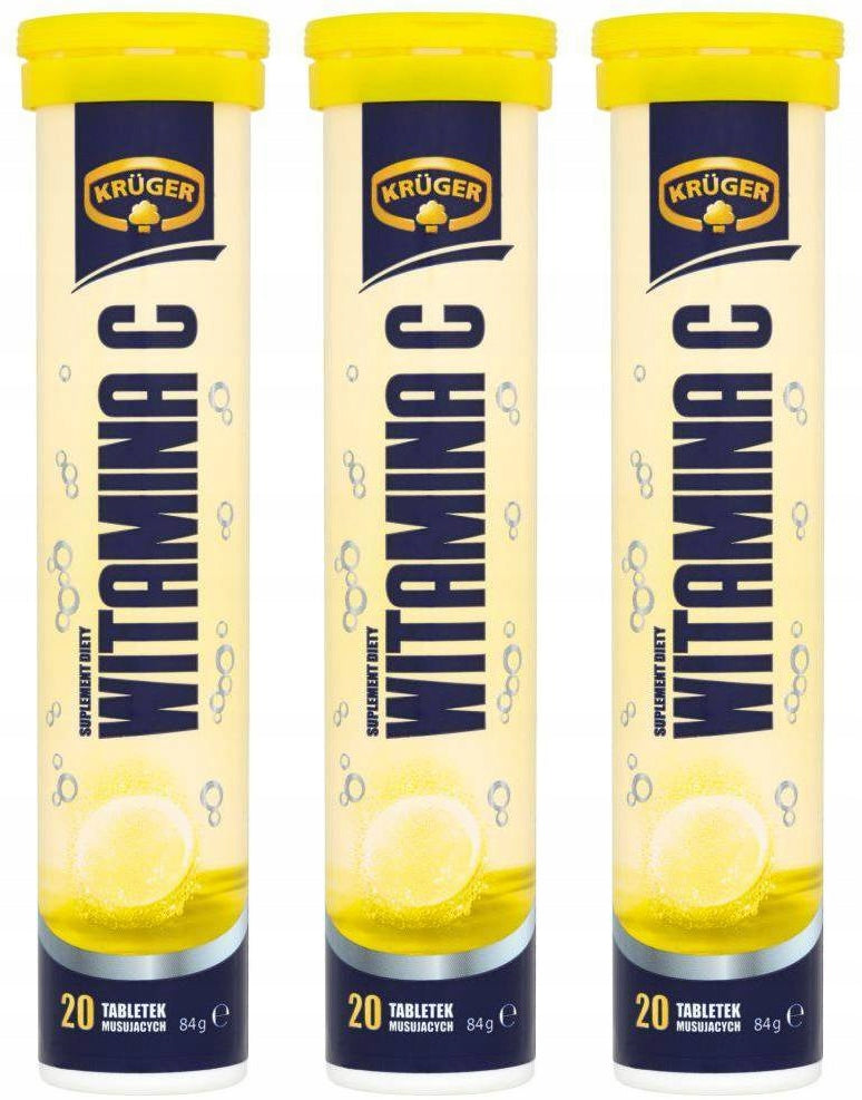 Krüger Dietary supplement vitamin C lemon flavor 84 g (20 pieces) Manufacturer code 5901716913156