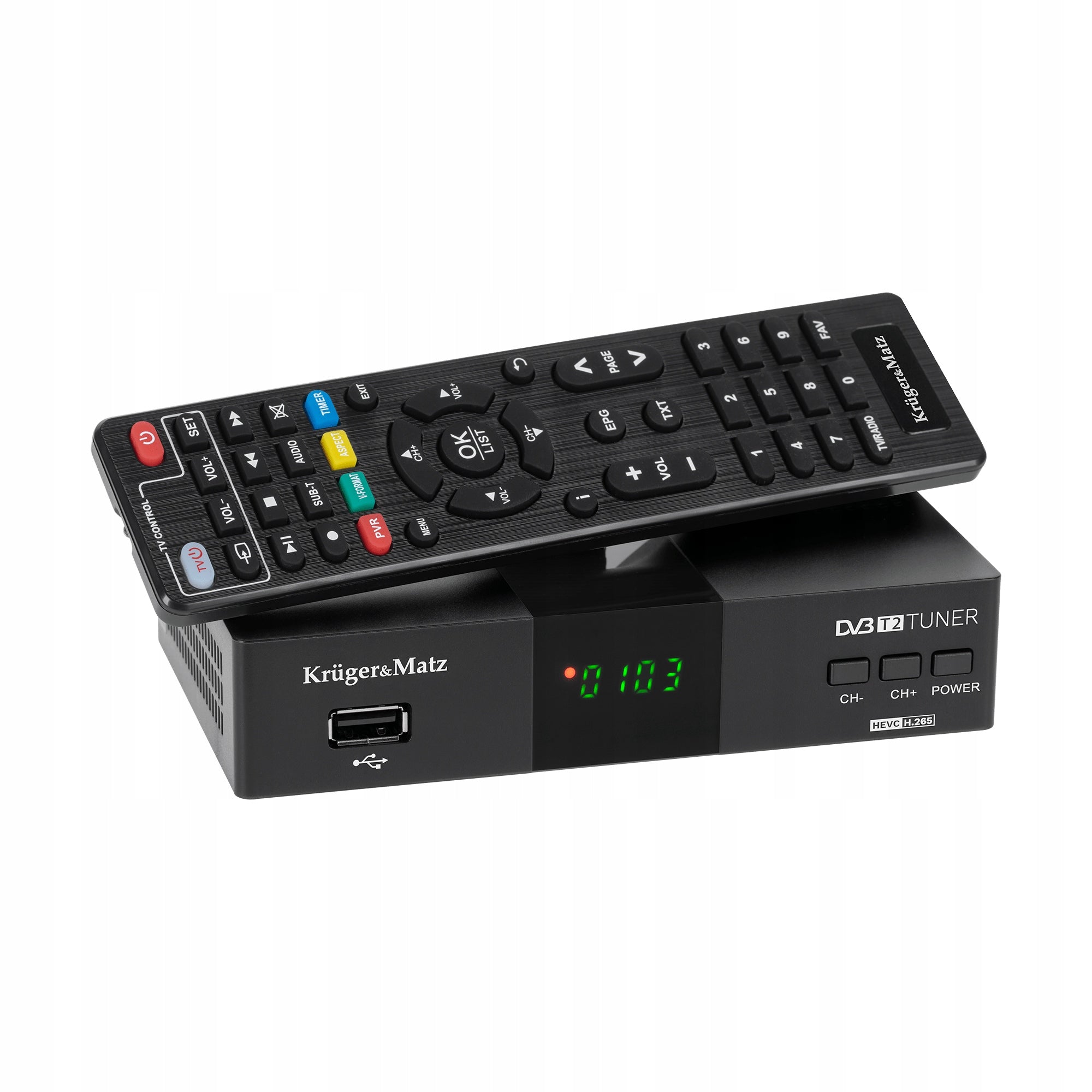 Kruger&Matz KM0550D TV tuner DVB-T2 digital decoder with remote control