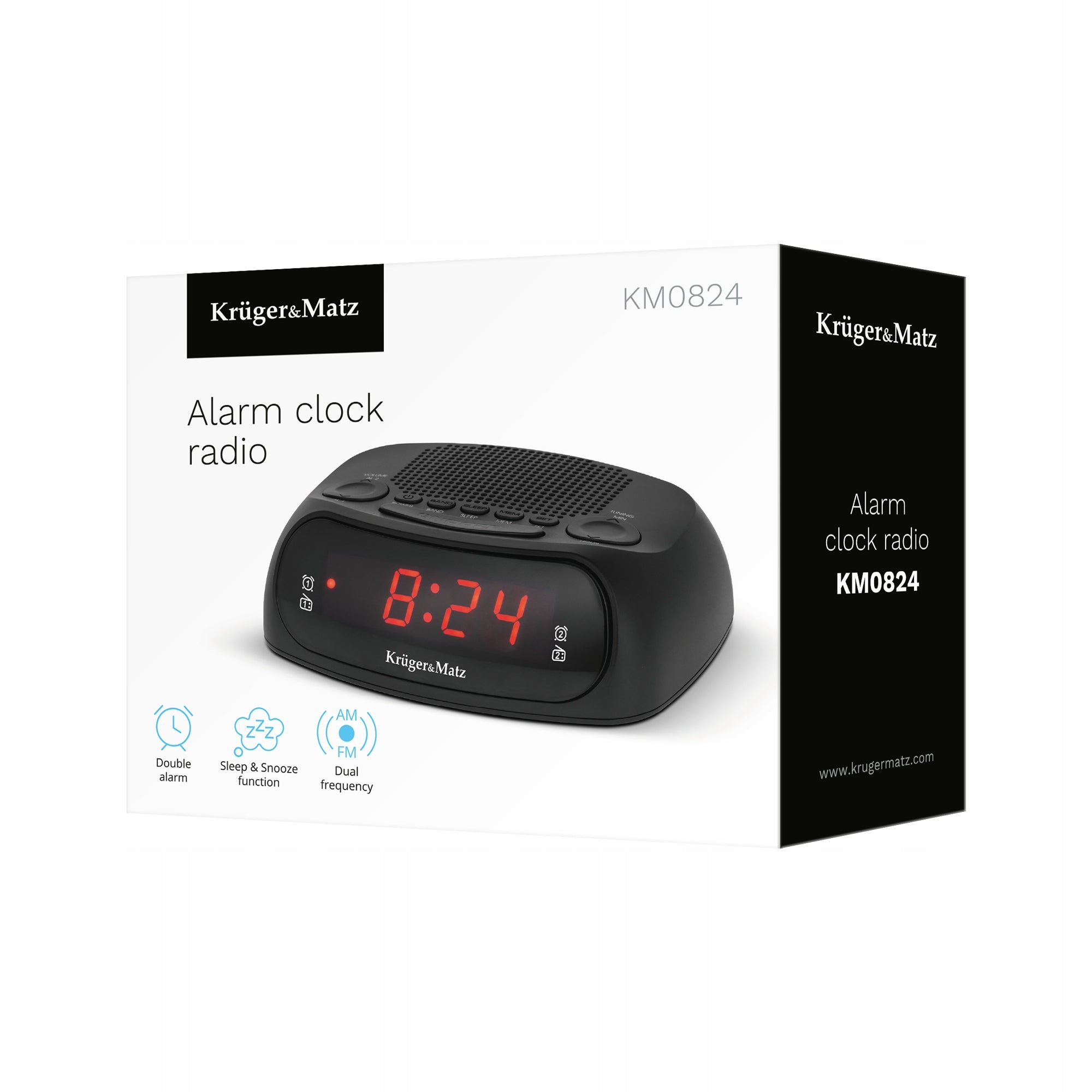 Kruger&Matz KM0824 Radiobudík LED, FM, 2x AAA 1,5 V, černý Brand Kruger&Matz