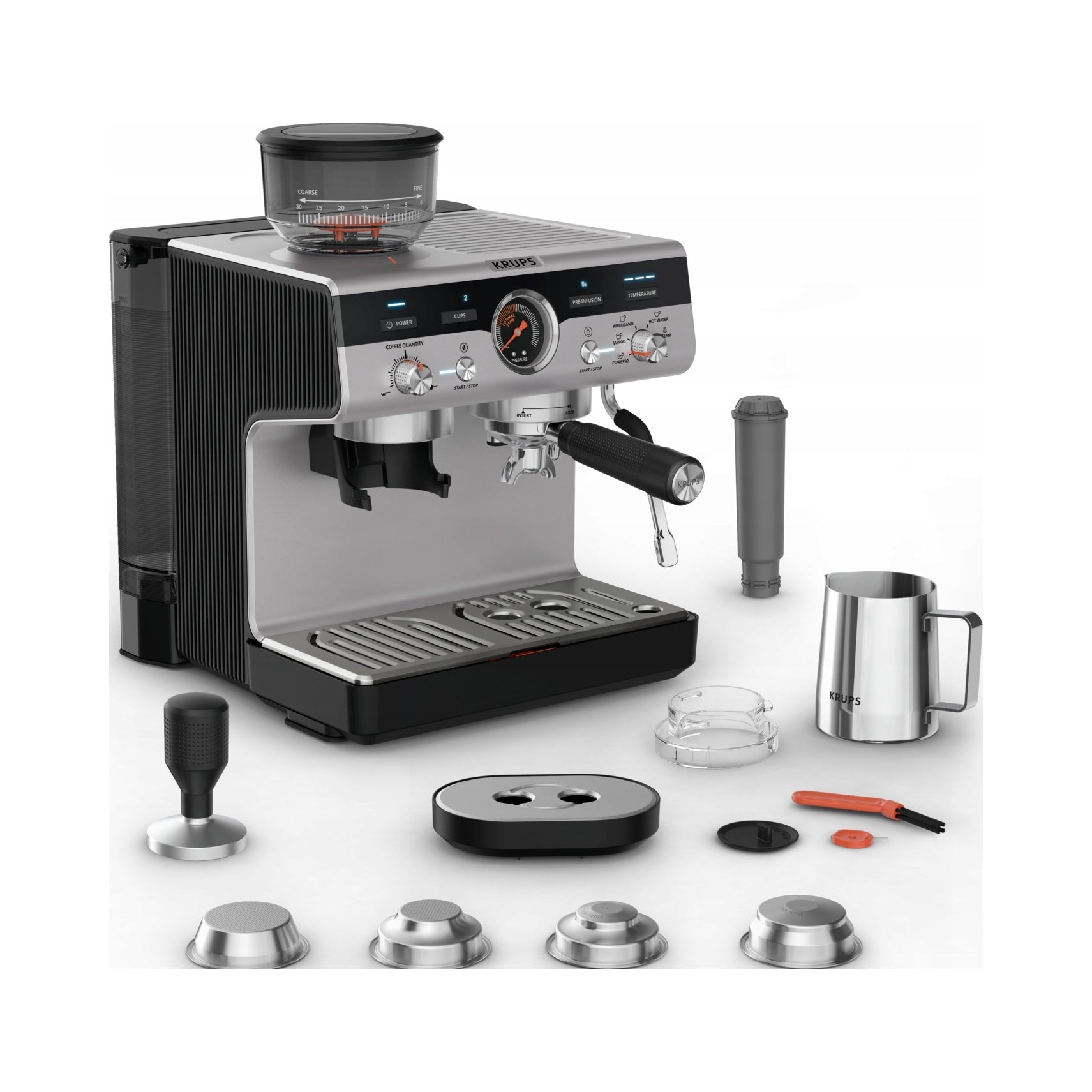 Krups Precision XP801T10 manual coffee maker with grinder