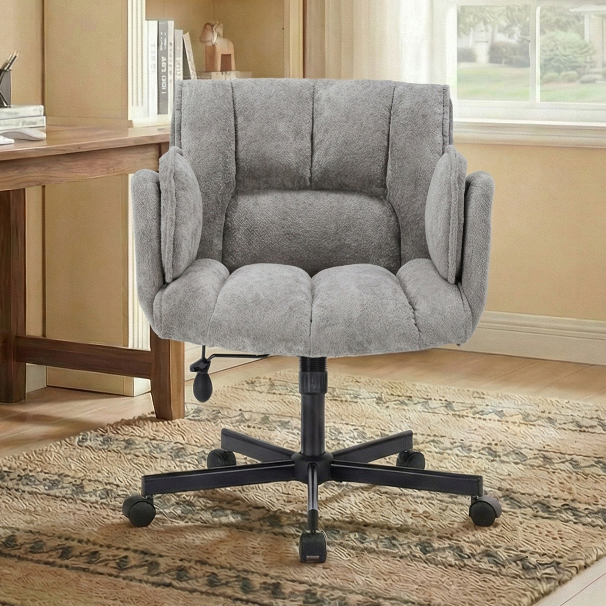 Krzesło obrotowe tapicerowane brązowe do salonu, jadalni biurka Manufacturer code H08F-SJ-DE2001