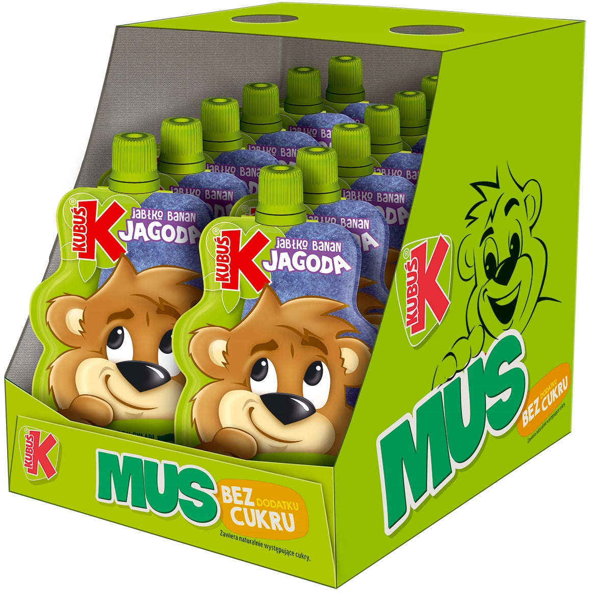 Kubuś Blueberry Flavoured Mousse Apple Banana 12x100g