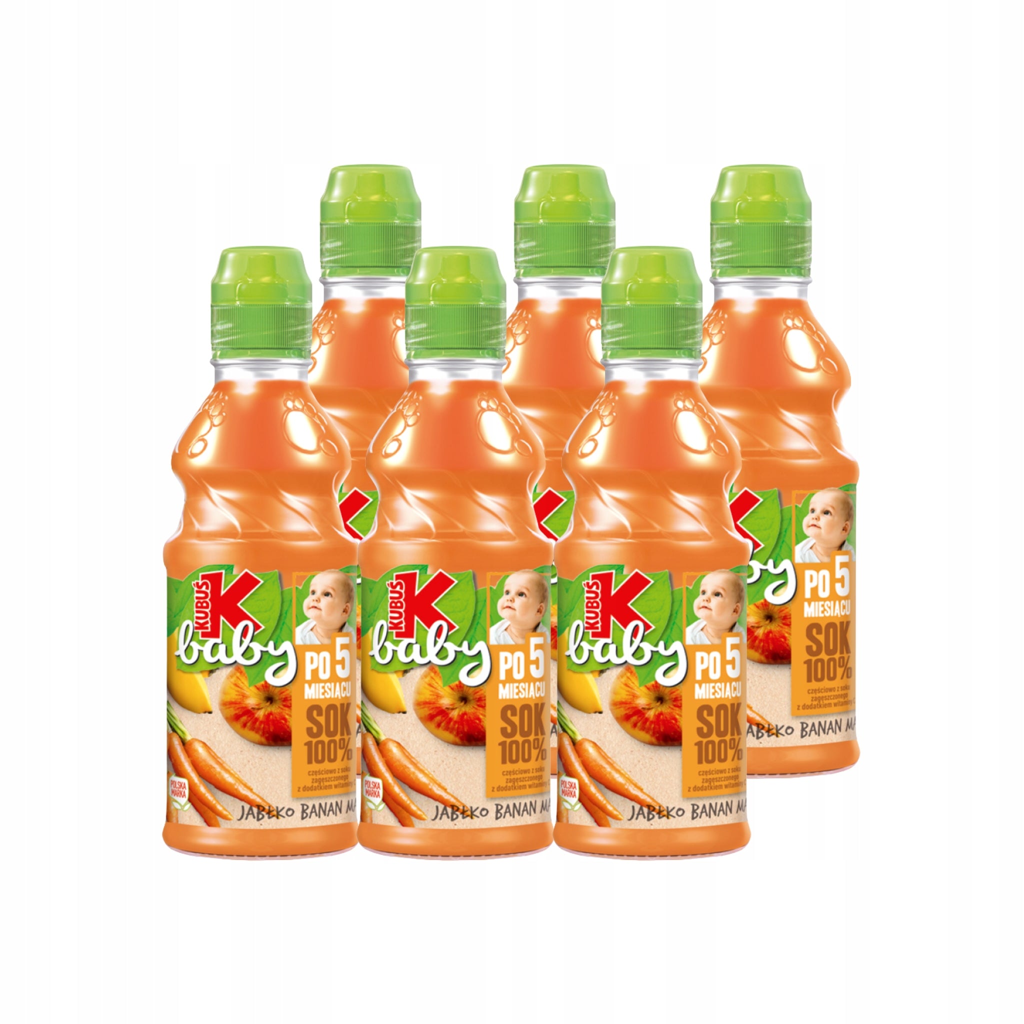 Kubuś baby SOK 100% apple banana carrots 5m+ 6 x 300 ml