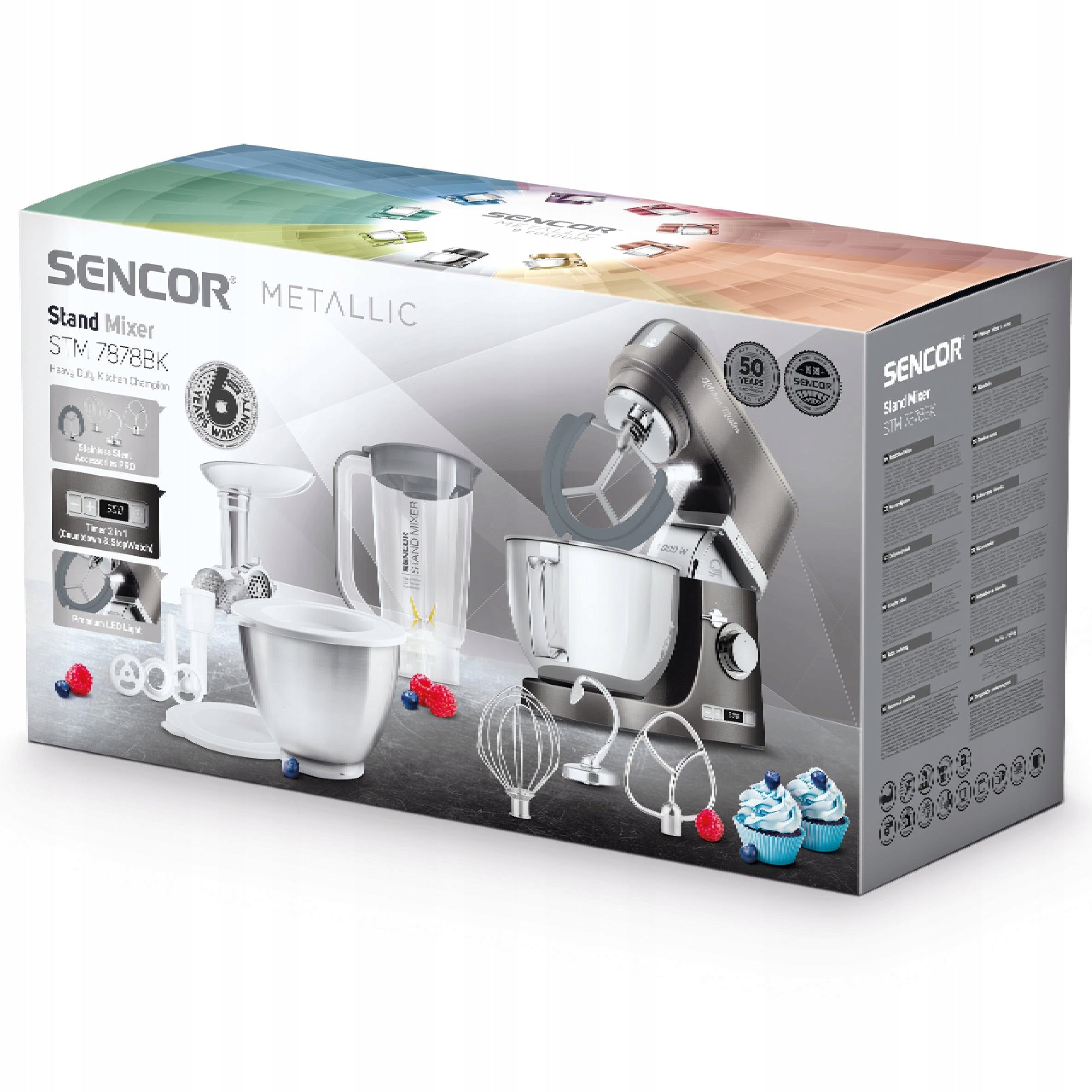 Kuchyňský robot Sencor STM 7878BK 1000 W, stříbrný/šedý Power rating 1000 W